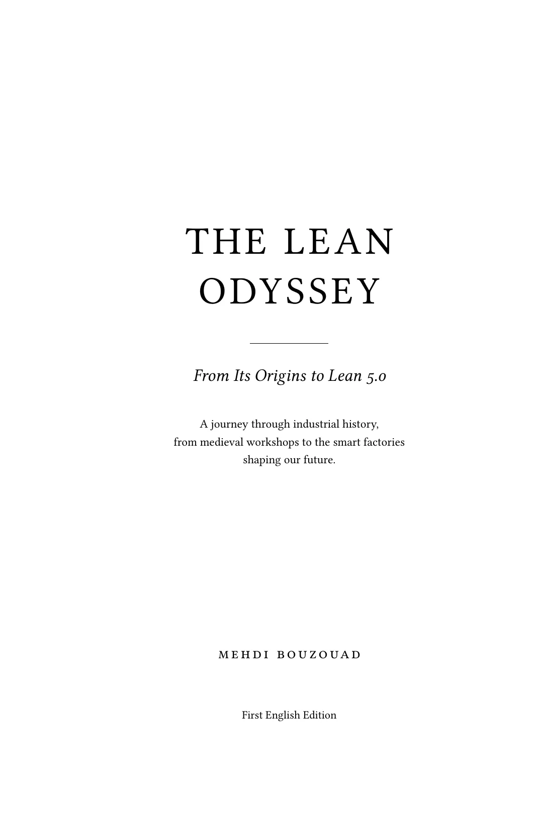 Title page of The Lean Odyssey, first English edition