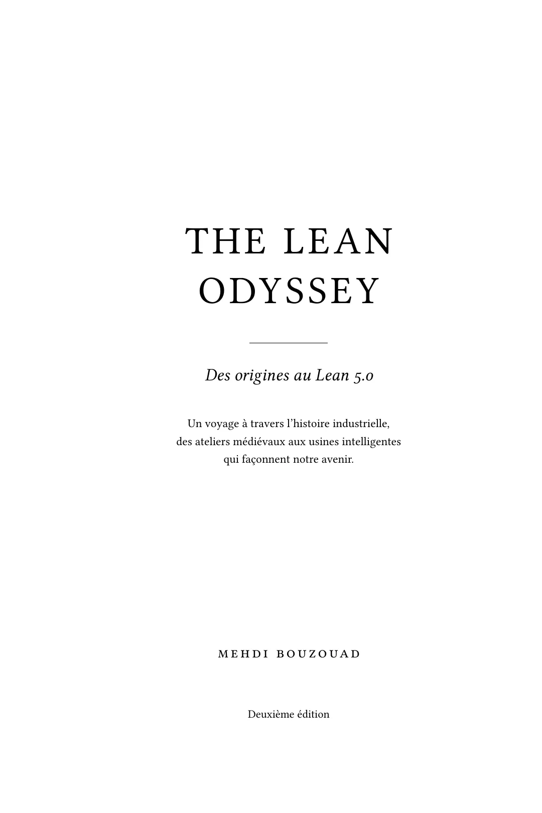 Page de titre de The Lean Odyssey, deuxième édition